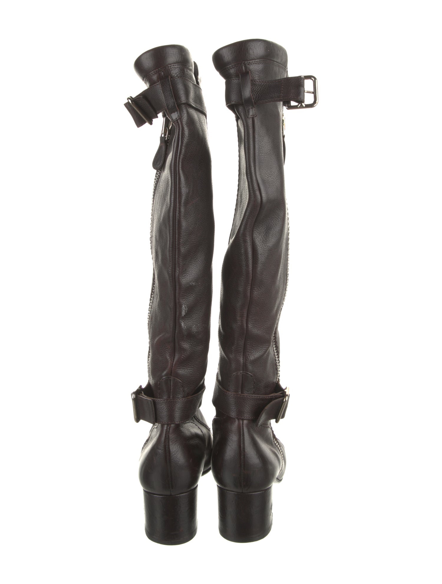 Chanel Interlocking CC Logo Leather Riding Boots